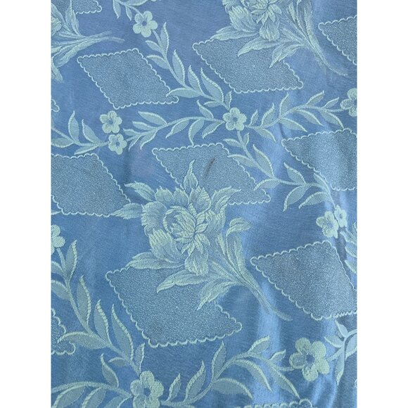 Jacquard Tablecloth Heavy Green Satin Cotton Fabric Stash Repurpose 87x95" - Picture 8 of 8